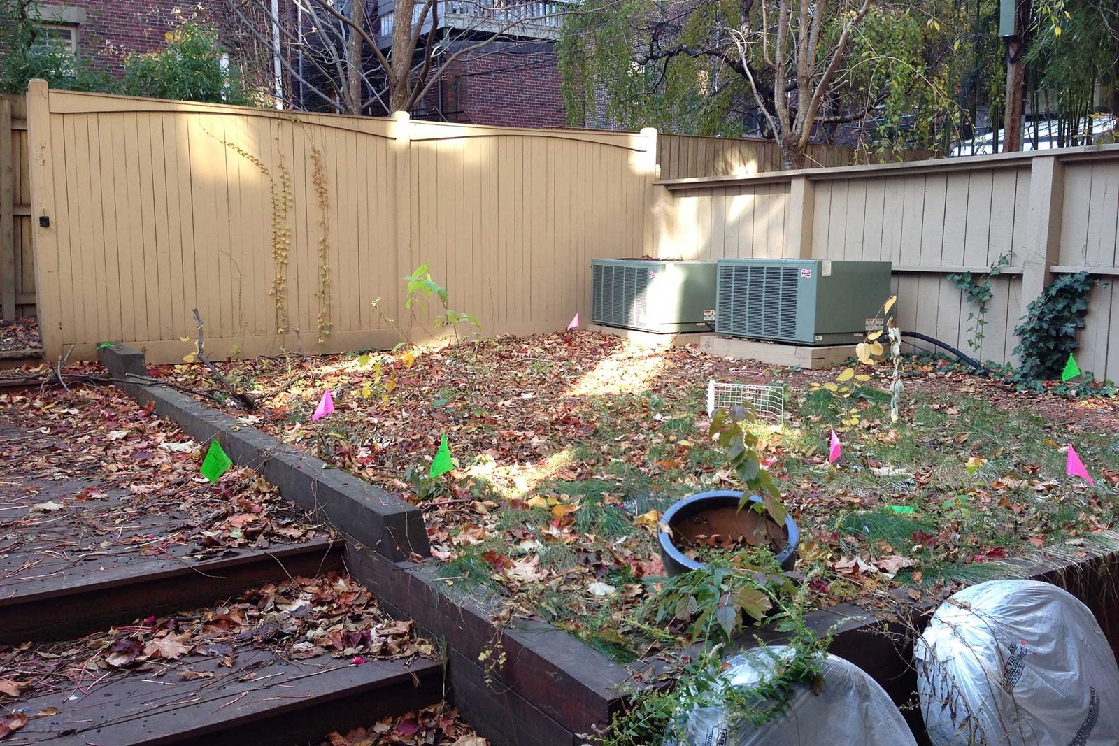 South End Boston backyard before patio and privacy renovation