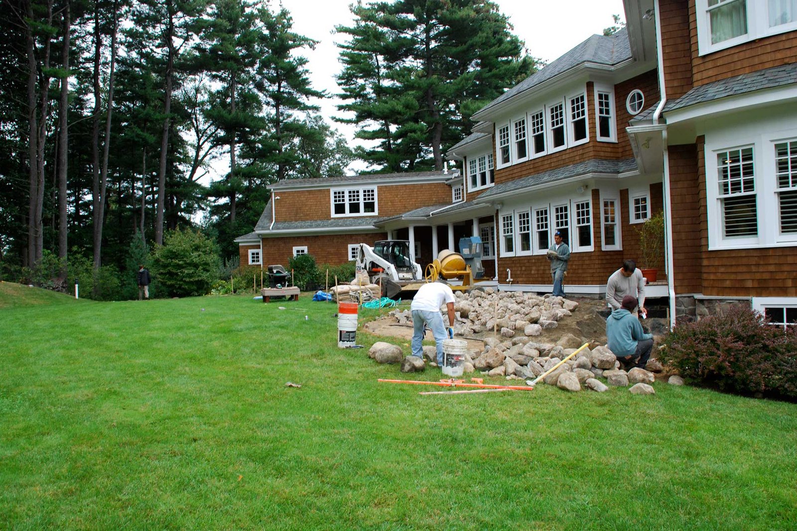 Wayland backyard during patio construction